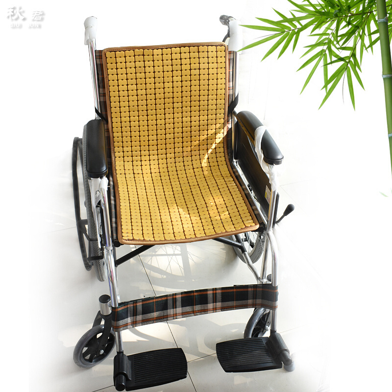 鼎魅夏季轮椅坐垫凉垫折叠轻便老人残疾人手推代步车凉席坐垫竹凉