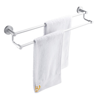 太空铝毛巾架双杆免打孔浴室毛巾挂浴巾架卫生间毛巾单杆加长架子