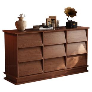 三梦中古风实木九斗柜客厅大容量收纳柜卧室储物柜床尾复古六斗柜