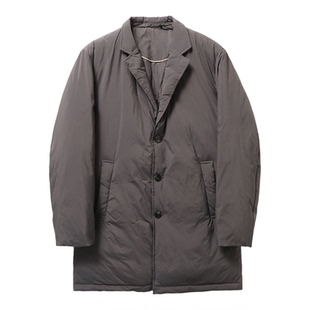 中式新风潮冬季男士中长款加厚防风保暖西服式翻领时尚休闲羽绒服