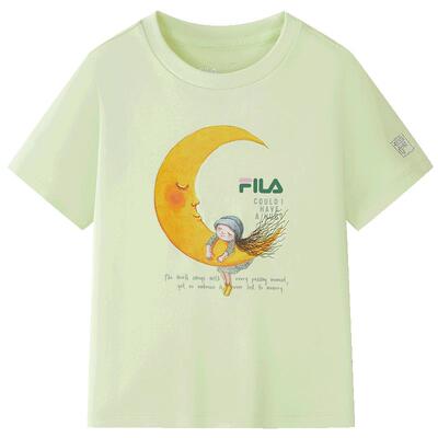 FILA KIDS斐乐童装女小童短袖T恤26秋季新款儿童舒适纯棉上衣