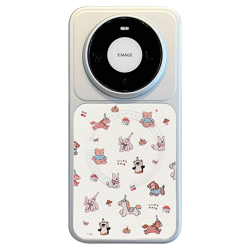 适用华为mate90/80promax手机壳可爱卡通mate70pro+涂鸦小动物Mate60pro+荔枝纹磁吸mate70air手绳防摔男女款