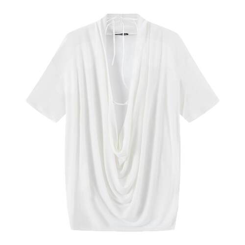 DIONYS*Héra Draped Neckline Top 「赫拉」雕塑荡领微透羊毛T恤