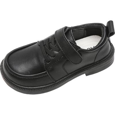 男女童皮鞋真皮软底演出鞋冬加绒