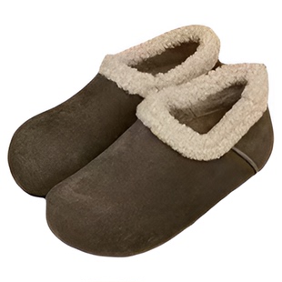 BULVJI布履季 软乎舒适~牛皮4cm厚底内增高勃肯鞋加绒保暖乐福鞋