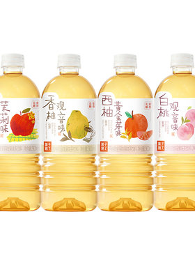 果子熟了无糖果味茶苹果茉莉香柚白桃观音900ml*8瓶饮料