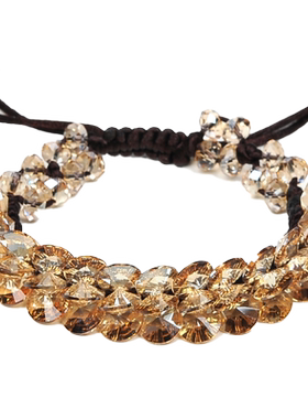 晶柜 海洋之心奥地利抽绳水晶手链女 韩版多层 手串配饰品