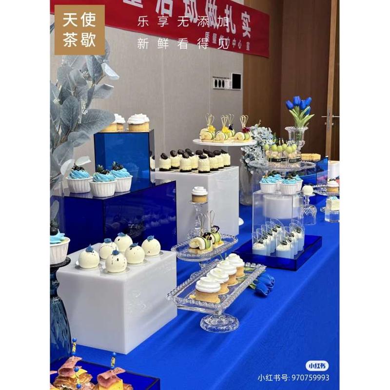 蓝色亚克力展示架摆台摆件亚克力架子商务摆台