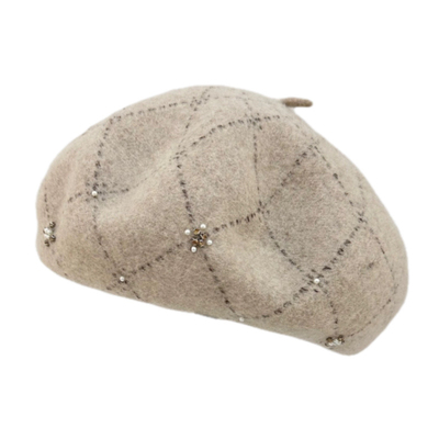 贝雷帽女士秋冬新款优雅气质羊毛帽子毛呢帽百搭蓓蕾帽气质画家帽