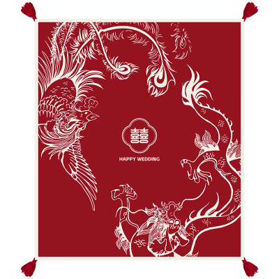 新婚礼物百喜毯结婚送新人送新娘订婚毯子特别的实用龙凤呈祥盖毯