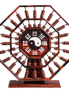 八卦算盘桌面摆件道家饰品玄关中式木雕工艺品红木家居装饰工艺品