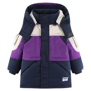雪中飞kids童装男女童中长款儿童羽绒服中大童工装加厚撞色外套冬