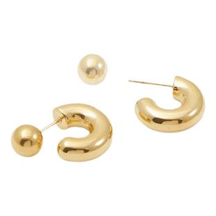 ALDO女士耳钉耳环环形精致小巧质感简约金色小众设计感AAEF24A91