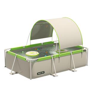 大型支架游泳池家用儿童免充气泳池遮阳可折叠戏水池室外户外小孩