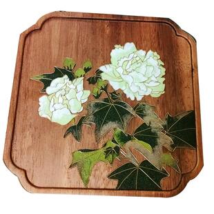 新中式文创非遗掐丝珐琅定制绣球花蝶恋花diy材料包手工茶盘托盘