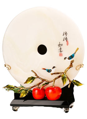 柿柿如意天然玉石平安扣乔迁礼物