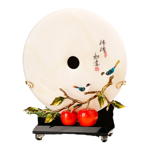 柿柿如意天然玉石平安扣乔迁礼物