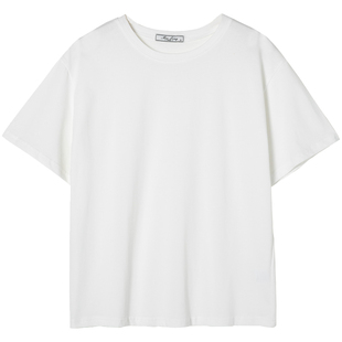 白色t恤女夏宽松纯棉短袖2026新款大码体恤衫短款中半袖打底上衣