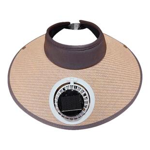 太阳能风扇帽子夏季女成人防晒帽空顶帽充电遮阳帽大帽檐防紫外线