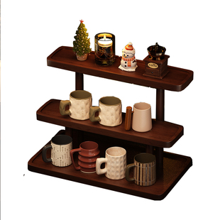实木杯架杯子收纳置物架餐桌圣诞装饰摆件台面水杯架餐边柜茶杯架