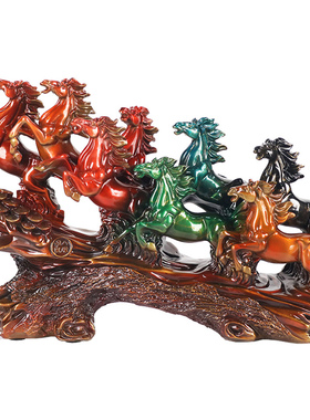 全铜八骏雄风马摆件高档装饰