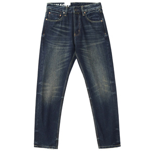 美式复古牛仔裤男水洗做旧阿美咔叽直筒男士深色休闲长裤新款春秋