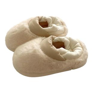 懒人两穿~毛茸茸保暖毛毛鞋女ins冬季居家室内棉鞋厚底包跟棉拖鞋