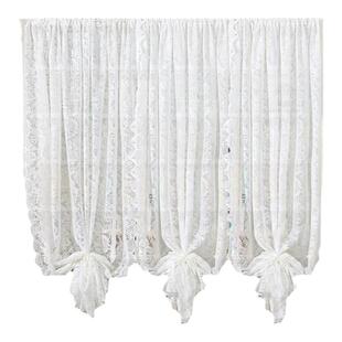 蕾丝门帘防蚊通风免打孔简易少女法式小窗帘客厅卧室阳台隔断帘