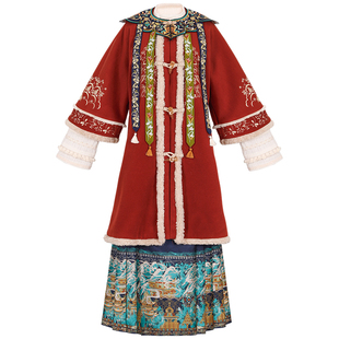 花朝记｜云丹｜明制加绒圆领袄三色马面裙｜织金仿妆花｜刺绣云肩