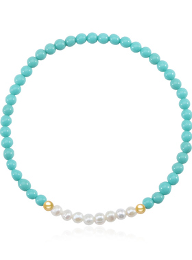 Idokawa天然绿松石小米珠手串