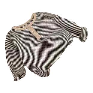 休闲条纹上衣打底衫春秋款长袖T恤德荣韩系经典秋冬季