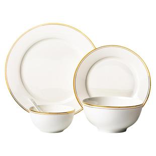 mnmal 欧式家用盘子金边全套西餐盘碗碟餐具套装陶瓷平盘菜盘盘碗