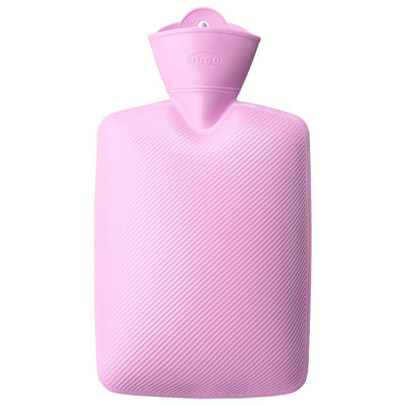 德国HUGO进口经典斜格纹热水袋女注水暖手袋大号女手脚暖水袋热敷