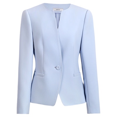 高级感职业气质早春新款蓝色西装