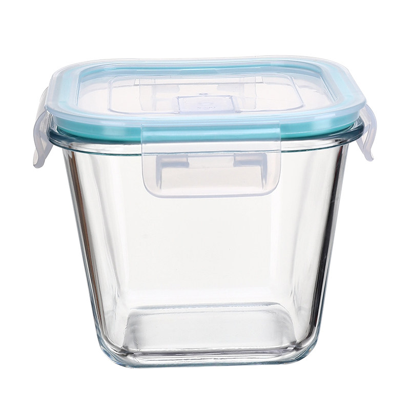 耐高温密封带盖方形玻璃保鲜汤盒