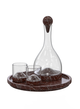 进口创意玻璃大理石酒壶摆件