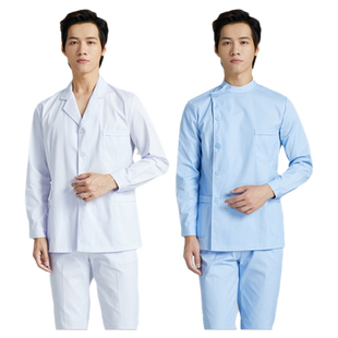 男医生分体短款套装长短袖白大褂医生服药师工作服推拿技师服装