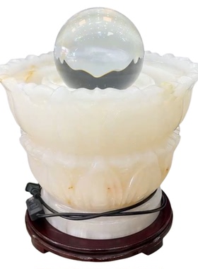 纯净白色新中式莲花家居装饰摆件