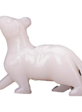 风水天然玉石福雅禄生肖鼠摆件