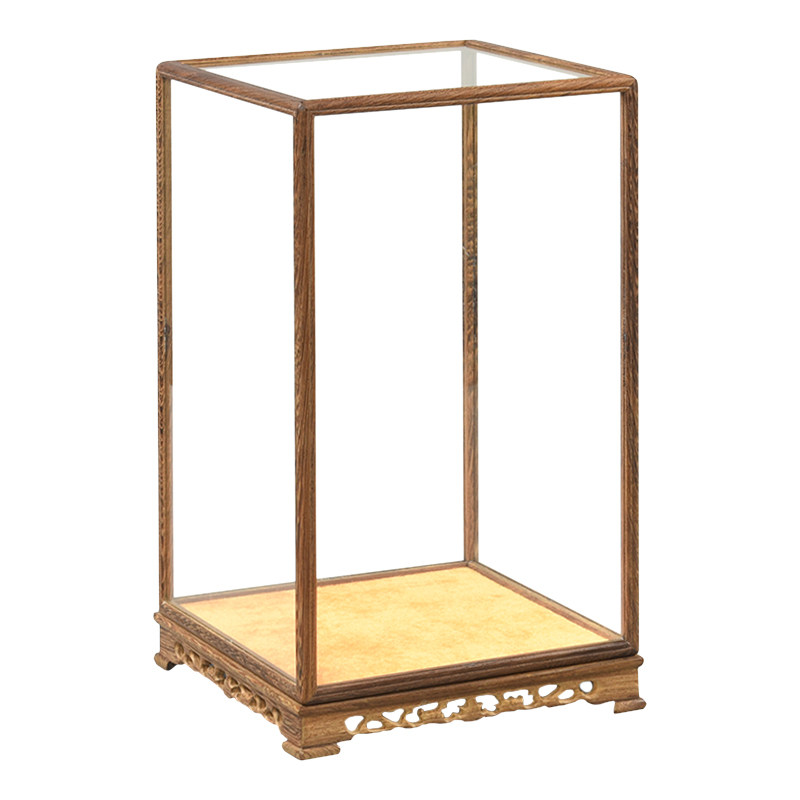 玻璃罩摆件工艺品古董文玩佛像防尘罩红木雕刻宝笼手办透明展示盒