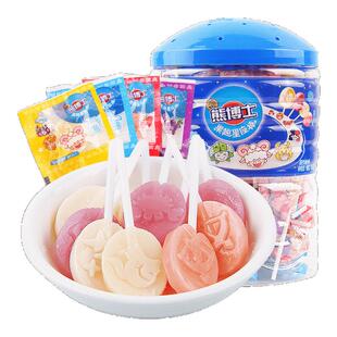 徐福记官方旗舰棒棒糖山楂熊博士星座'棒棒糖批发100支桶官方正品