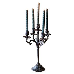 复古欧式铸铁蜡烛台轻奢风烛台摆件家用法式香薰烛台黑色中古道具