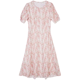 Lavinia拉维妮娅官方法式浪漫碎花v领气质连衣裙淑女休闲夏季新款