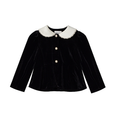 RBIGX娃娃领优雅贵族丝绒外套