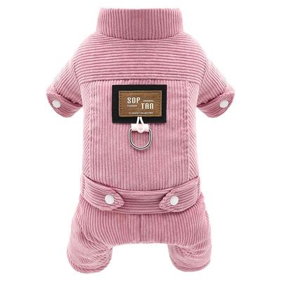 狗宠物冬季衣服博美泰迪比熊带牵引扣四脚棉衣猫咪幼犬小狗加绒袄