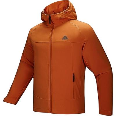 安踏水壳男软壳衣连帽加绒外套