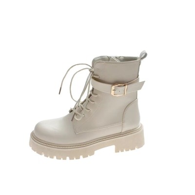 侧拉链单靴显瘦马丁靴单里橡胶