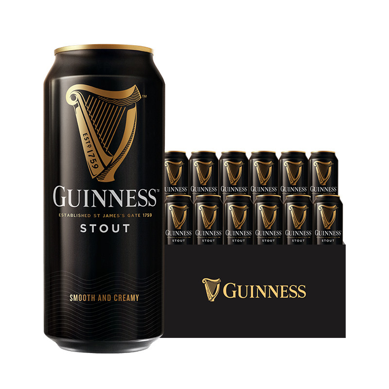 Guinness/健力士司陶特黑啤酒440ml*12听罐装世涛爱尔兰风味尝鲜