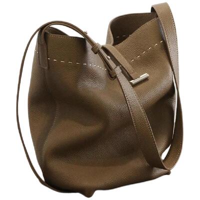 【PIGMISS】头层togo牛皮大容量托特水桶包慵懒单肩腋下斜挎女包