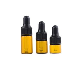 迷你玻璃滴管瓶避光分装瓶调配瓶耐腐蚀精华液精油瓶1ml 2/3毫升